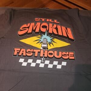 NEW W/ Tags Mens Fasthouse MTB MotoCross Double Sided T-Shirt Metal Gray Sz L